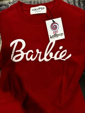 Lolli Barbie Graphic Tee in Red with White Script